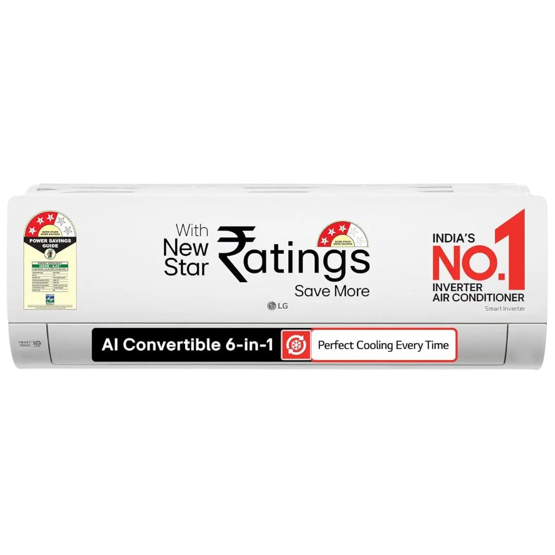 LG AS-Q19HNXE 1.5 Ton 3 Star Dual Rotary Inverter Split AC, (2026 Model) AI Convertible 6-in-1, Viraat Mode, Diet Mode+, Faster Cooling & Energy Saving, White