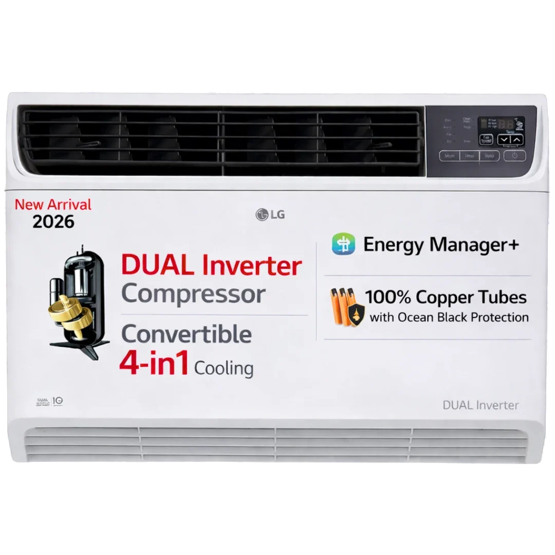 LG AW-Q18WUZA 1.5 Ton 5 Star DUAL Inverter Window AC (2026 Model) with Convertible 4-in-1 Cooling, 4-Way Air Swing, Top Air Discharge & Copper Condenser, White