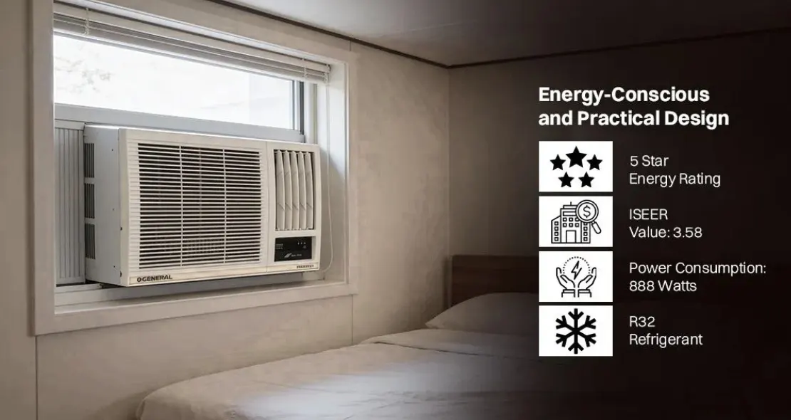 O General 1.2 Ton 4 Star Inverter Window AC | AFGB14CHWA