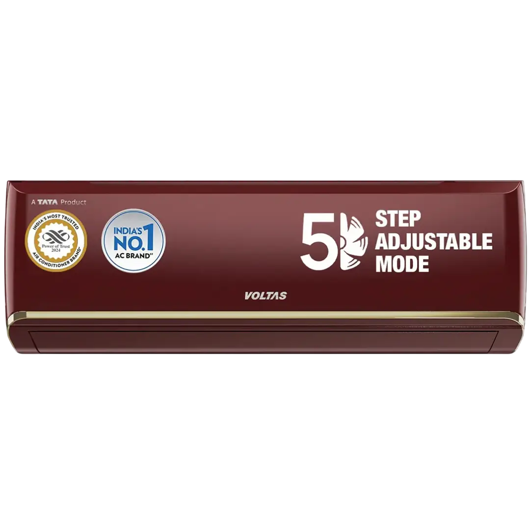 Voltas Vertis Zen 183V 1.5 Ton 3 Star Inverter Split AC, Ice-Wash Self Clean, Turbo Cooling, Copper Condenser, R32 Refrigerant, Deep Wine