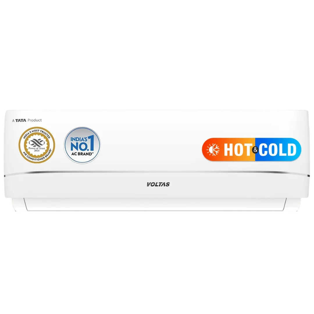 Voltas 183VH Vectra Zenith Silver 1.5 ton, 3 Star, Hot & Cold Inverter Split AC, Copper, 4-in-1 Adjustable Mode, Anti Fungi Technology, White